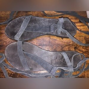 Free People Distressed Lace up Sandals